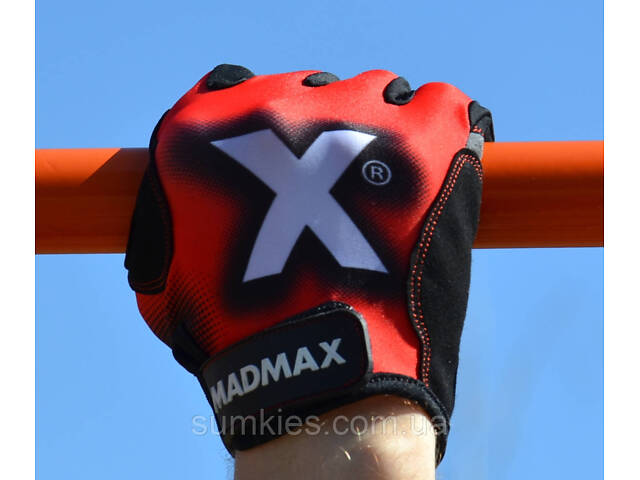 Рукавички для фітнесу MadMax MXG-101 X Gloves Black/Grey/Red M - Фото 9