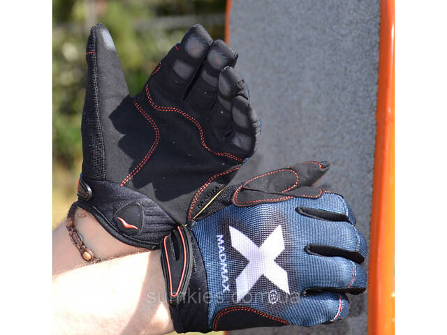 Рукавички для фітнесу MadMax MXG-102 X Gloves Black/Grey/White XXL - Фото 5