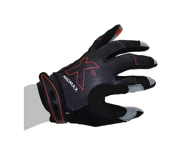 Рукавички для фітнесу MadMax MXG-103 X Gloves Black/Grey L - Фото 2