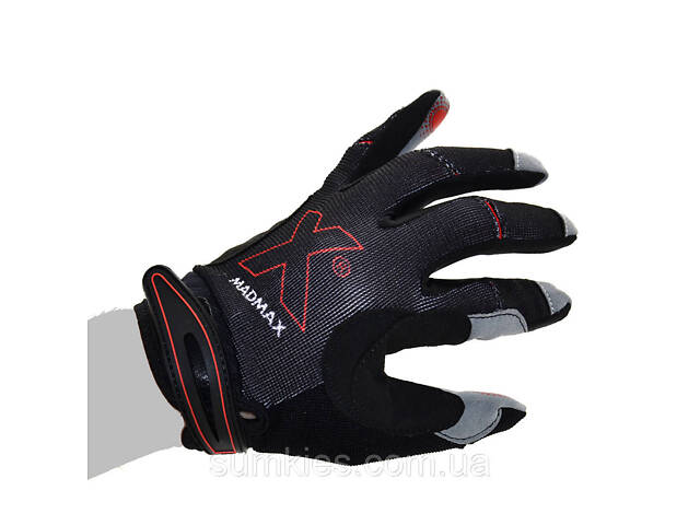 Рукавички для фітнесу MadMax MXG-103 X Gloves Black/Grey XL - Фото 2