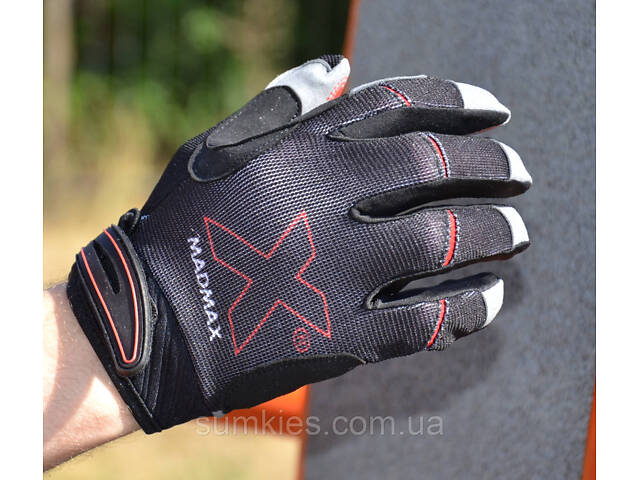 Рукавички для фітнесу MadMax MXG-103 X Gloves Black/Grey XL - Фото 4