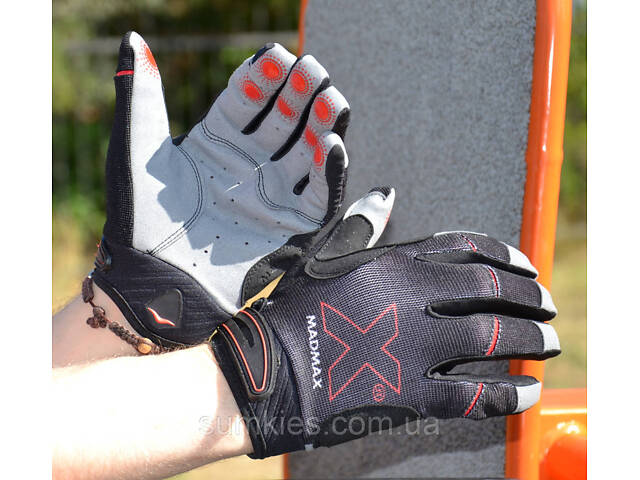 Рукавички для фітнесу MadMax MXG-103 X Gloves Black/Grey XL - Фото 7