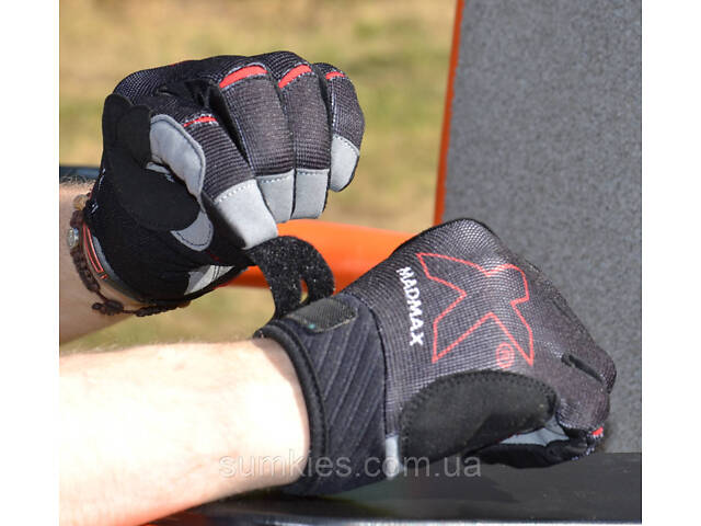 Рукавички для фітнесу MadMax MXG-103 X Gloves Black/Grey XL - Фото 8