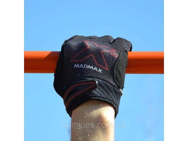 Рукавички для фітнесу MadMax MXG-103 X Gloves Black/Grey XL - Фото 9