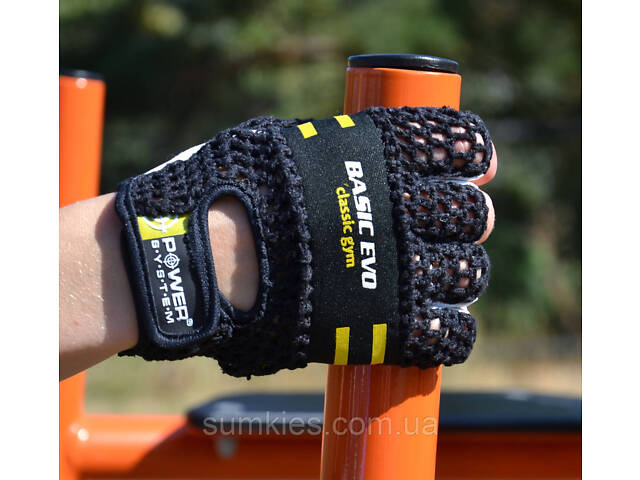 Рукавички для фітнесу Power System PS-2100 Basic EVO Black/Yellow Line XS - Фото 6