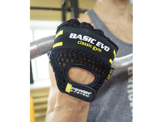 Рукавички для фітнесу Power System PS-2100 Basic EVO Black/Yellow Line XS - Фото 8