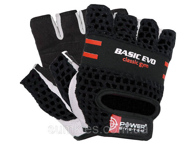 Рукавички для фітнесу Power System PS-2100 Basic EVO Black/Red Line XL - Фото 1