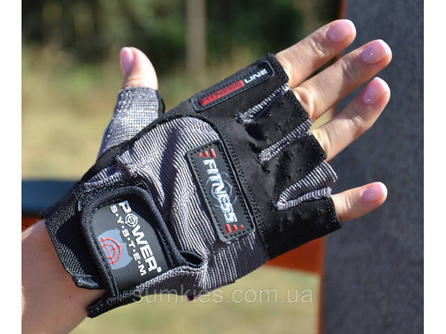 Рукавички для фітнесу Power System PS-2300 Fitness Grey/Black XS - Фото 2