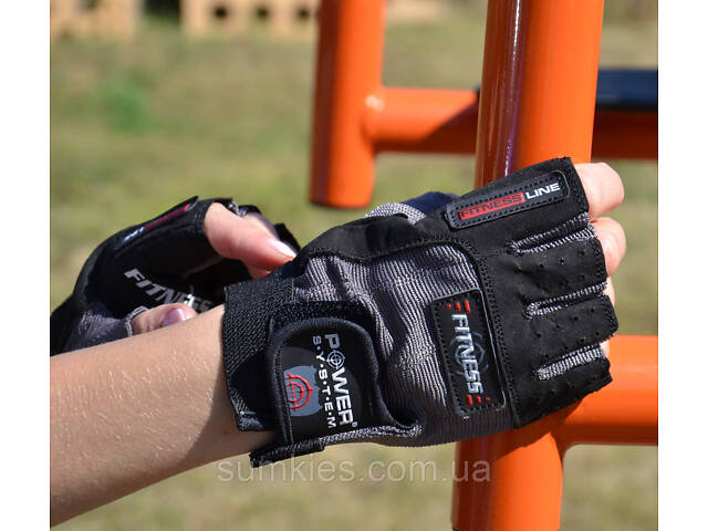 Рукавички для фітнесу Power System PS-2300 Fitness Grey/Black XS - Фото 7