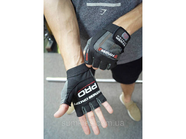 Рукавички для фітнесу Power System PS-2300 Fitness Grey/Black XS - Фото 10