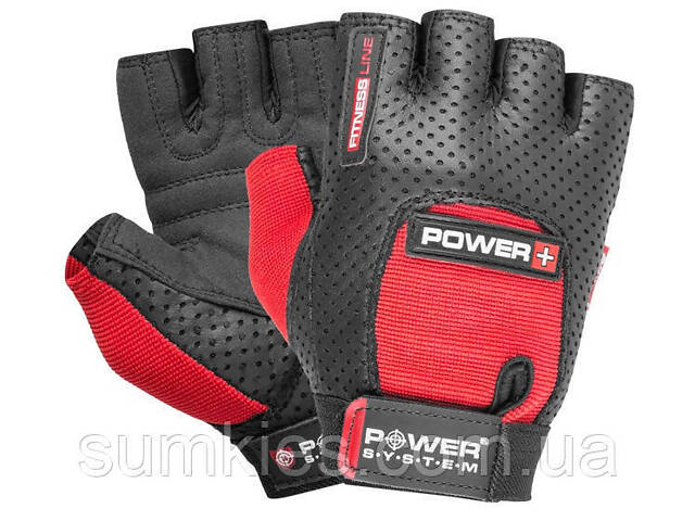 Рукавички для фітнесу Power System PS-2500 Power Plus Black/Red XL - Фото 1