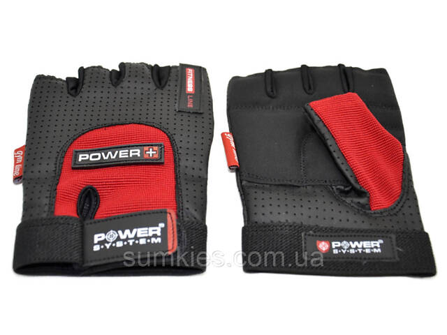 Рукавички для фітнесу Power System PS-2500 Power Plus Black/Red XL - Фото 2