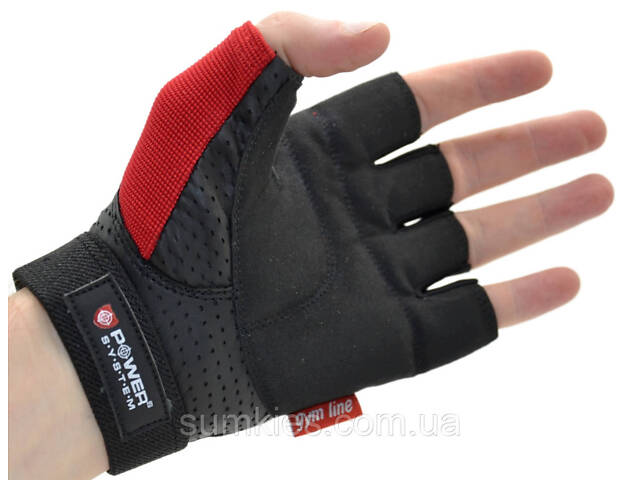 Рукавички для фітнесу Power System PS-2500 Power Plus Black/Red XL - Фото 3