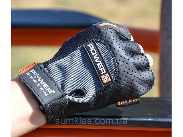 Рукавички для фітнесу Power System PS-2500 Power Plus Black/Grey L - Фото 4
