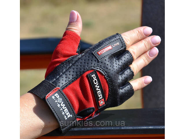 Рукавички для фітнесу Power System PS-2500 Power Plus Black/Red XL - Фото 5