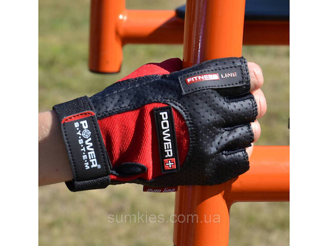 Рукавички для фітнесу Power System PS-2500 Power Plus Black/Red XL - Фото 7