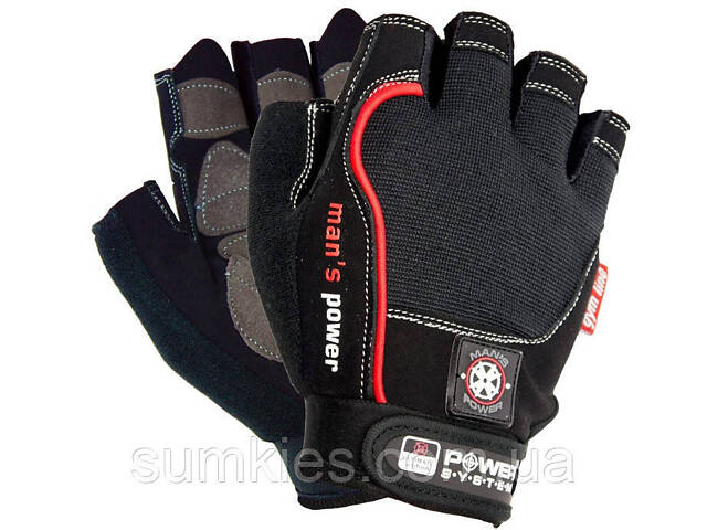 Рукавички для фітнесу Power System PS-2580 Man’s Power Black L - Фото 1