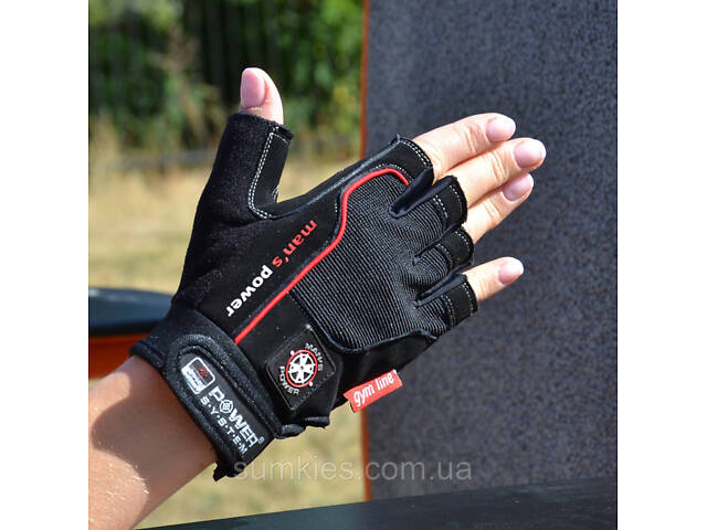 Рукавички для фітнесу Power System PS-2580 Man’s Power Black L - Фото 4