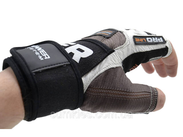 Рукавички для фітнесу Power System PS-2700 No Compromise Grey/White XL - Фото 2