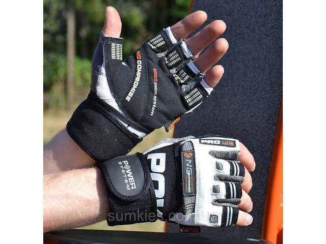 Рукавички для фітнесу Power System PS-2700 No Compromise Grey/White XL - Фото 6