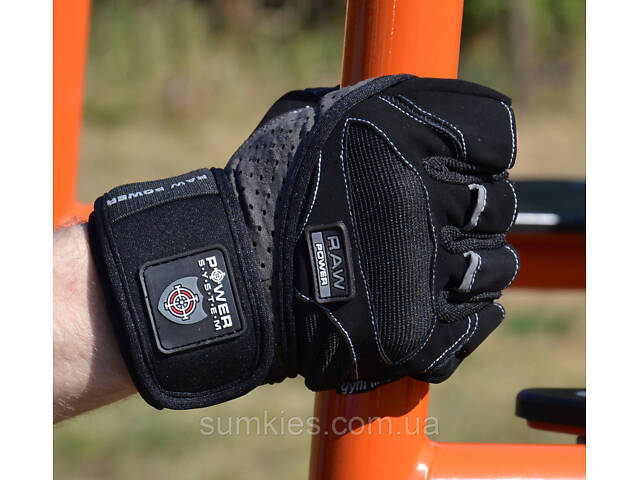 Рукавички для фітнесу Power System PS-2850 Raw Power Black/Grey L - Фото 4
