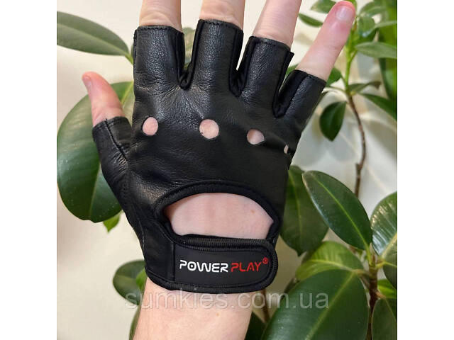 Рукавички для фітнесу PowerPlay 1572 Чорні L - Фото 2