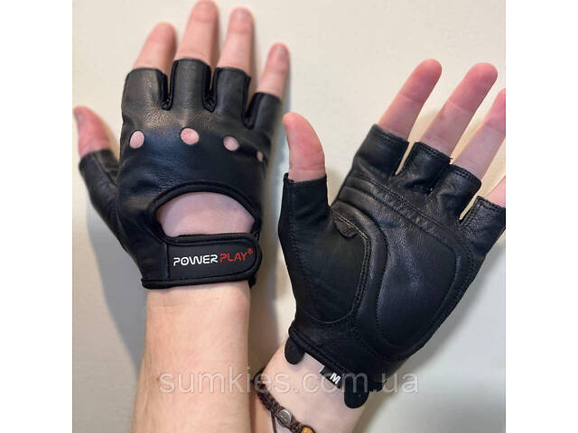 Рукавички для фітнесу PowerPlay 1572 Чорні L - Фото 6