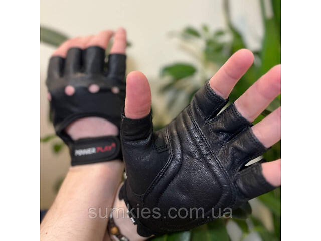 Рукавички для фітнесу PowerPlay 1572 Чорні M - Фото 4