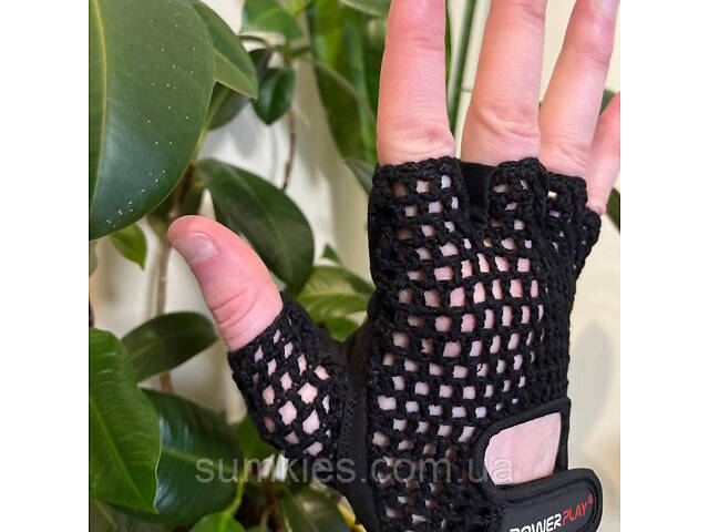 Рукавички для фітнесу PowerPlay 1953 Чорні L - Фото 9
