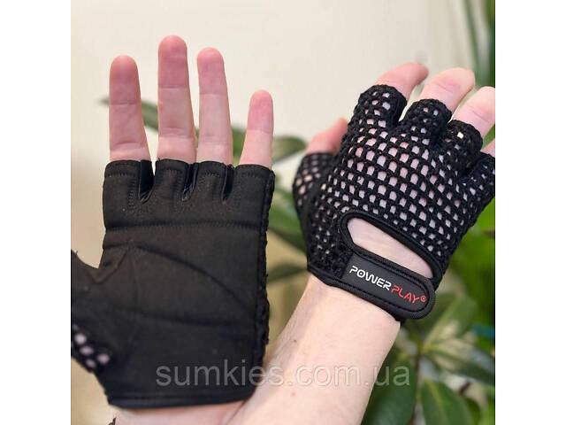 Рукавички для фітнесу PowerPlay 1953 Чорні XL - Фото 4