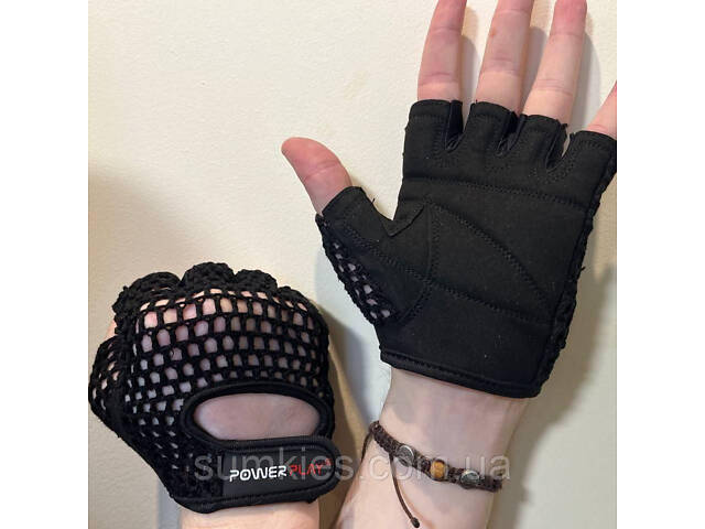 Рукавички для фітнесу PowerPlay 1953 Чорні XL - Фото 5
