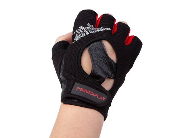 Перчатки для фитнеса PowerPlay 2222 Черные M (PP_2222_M_Black) - Фото 4