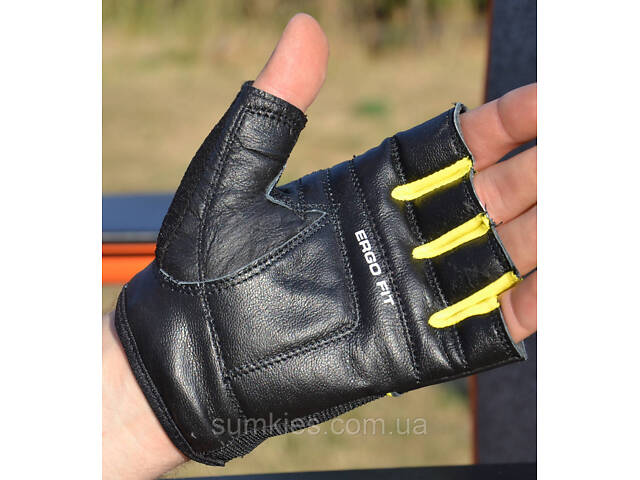 Рукавички для фітнесу PowerPlay 9058 Energy чорно-жовті M - Фото 3