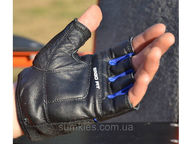 Рукавички для фітнесу PowerPlay 9058 Thunder чорно-сині M - Фото 3