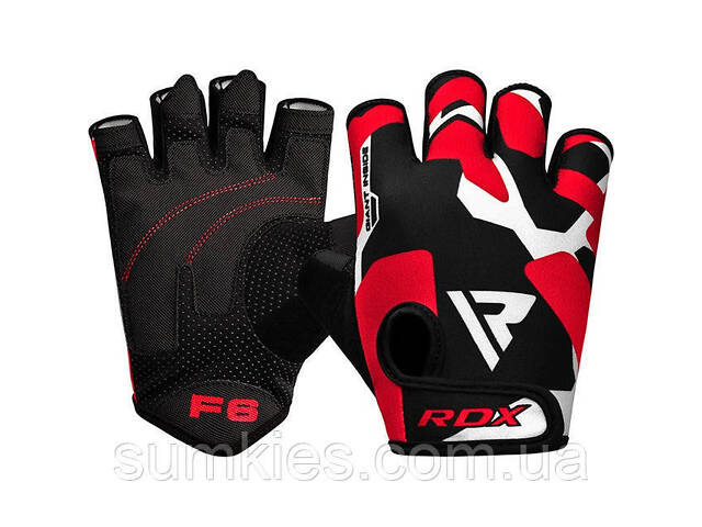 Рукавички для фітнесу RDX F6 Sumblimation Red L - Фото 6