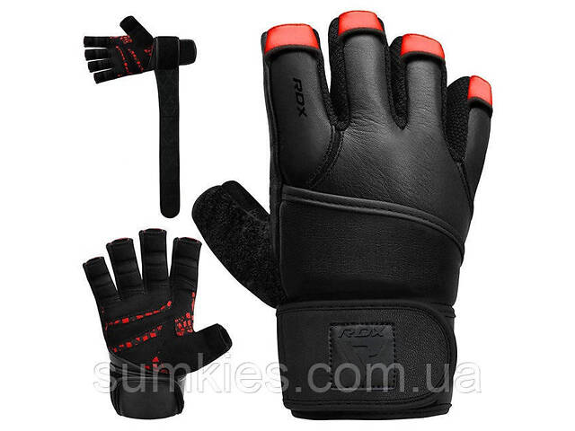 Рукавички для фітнесу RDX L7 Micro Plus Red/Black L - Фото 4