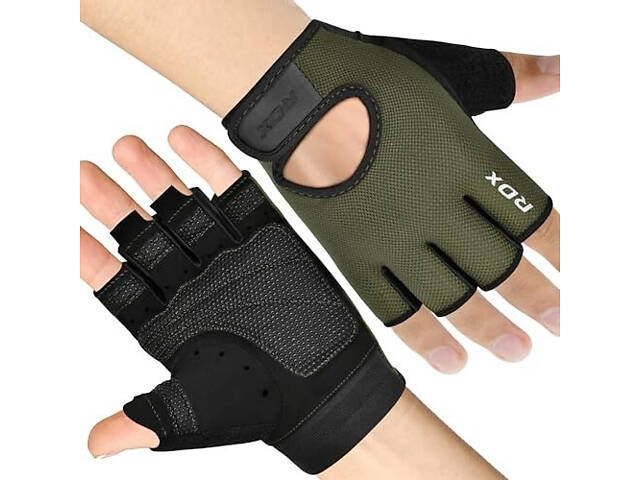 Рукавички для фітнесу RDX T1 Army Green S - Фото 2
