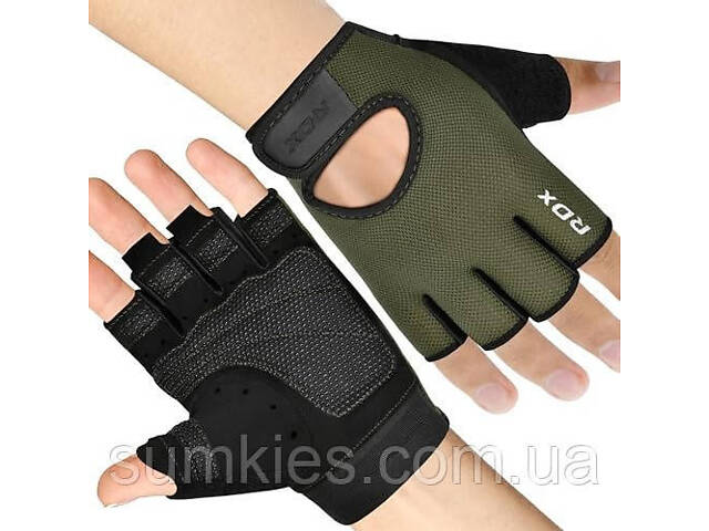 Рукавички для фітнесу RDX T1 Army Green XL - Фото 2