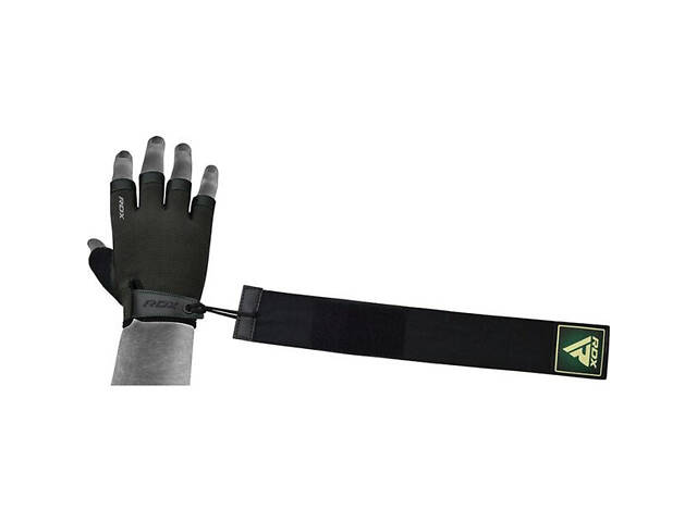 Рукавички для фітнесу RDX T2 Half Army Green PLUS-XL - Фото 2