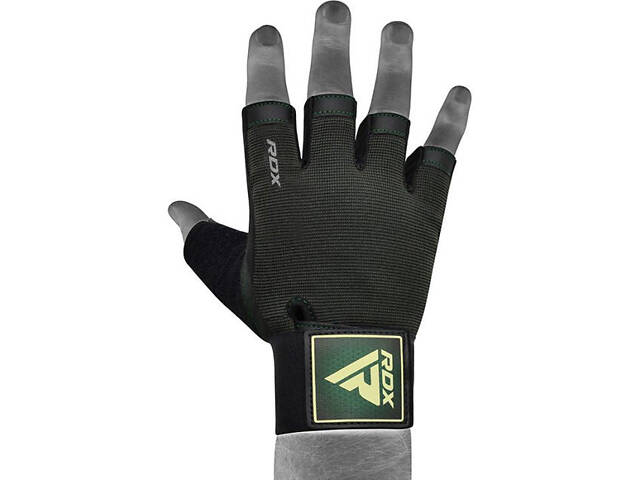Рукавички для фітнесу RDX T2 Half Army Green PLUS-XL - Фото 3