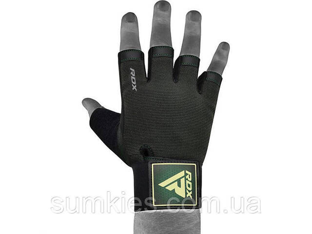 Рукавички для фітнесу RDX T2 Half Army Green PLUS-XL - Фото 3