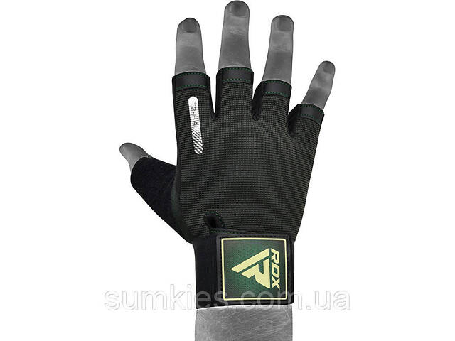 Рукавички для фітнесу RDX T2 Half Army Green M - Фото 2