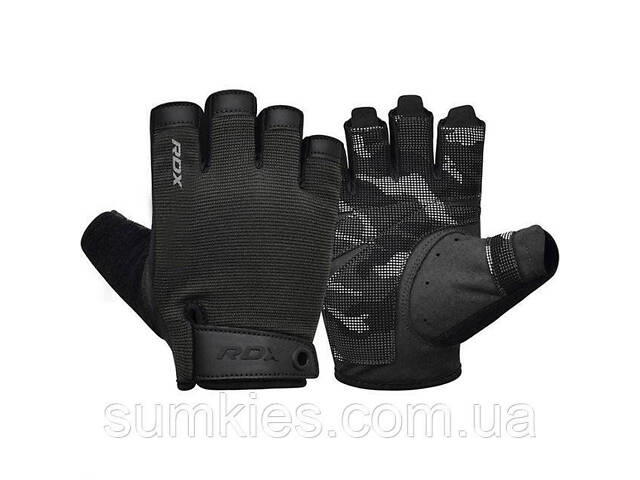 Рукавички для фітнесу RDX T2 Half Black PLUS-M - Фото 1