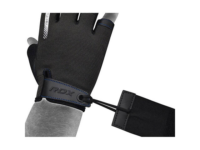 Рукавички для фітнесу RDX T2 Half Blue M - Фото 3