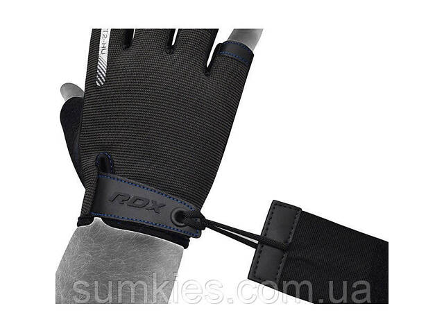 Рукавички для фітнесу RDX T2 Half Blue M - Фото 3
