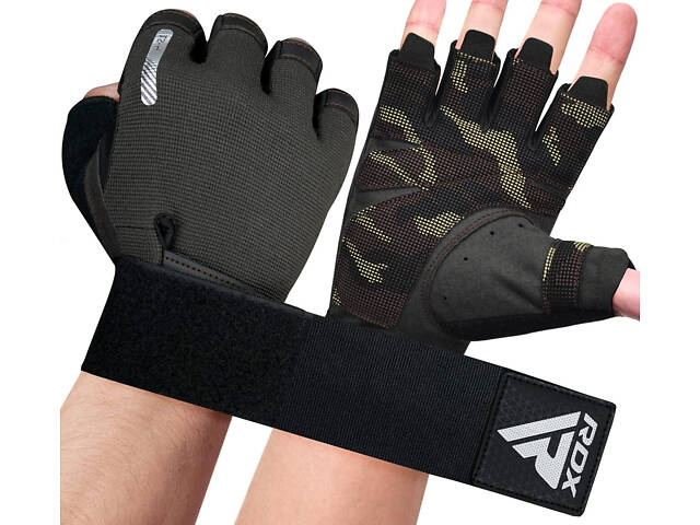 Рукавички для фітнесу RDX T2 Half Brown XL - Фото 7