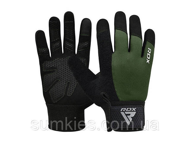 Рукавички для фітнесу RDX W1 Full Finger Army Green S - Фото 1