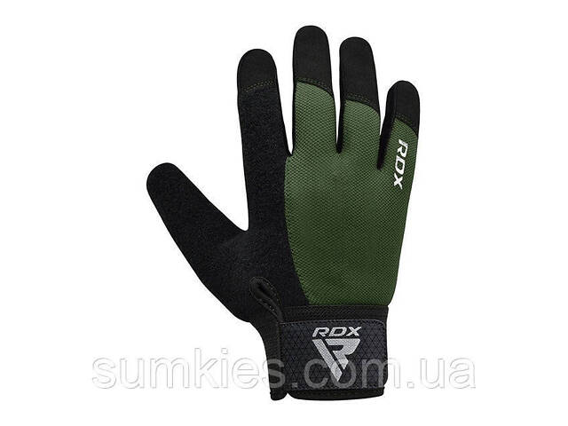 Рукавички для фітнесу RDX W1 Full Finger Army Green S - Фото 2