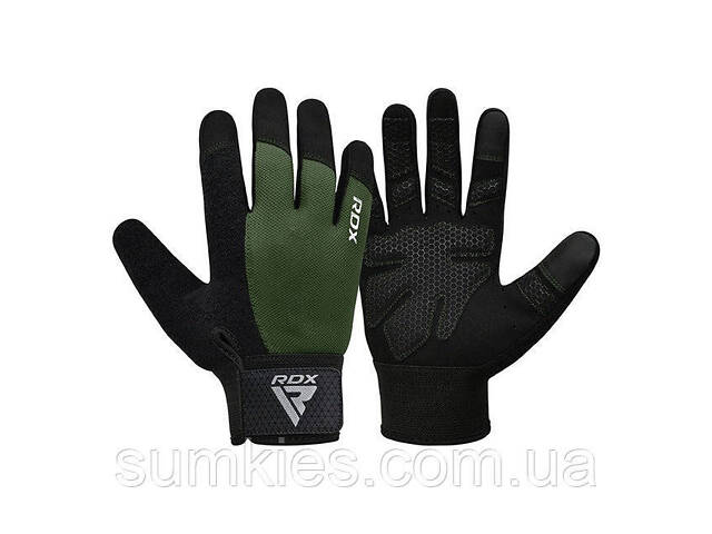Рукавички для фітнесу RDX W1 Full Finger Army Green S - Фото 5