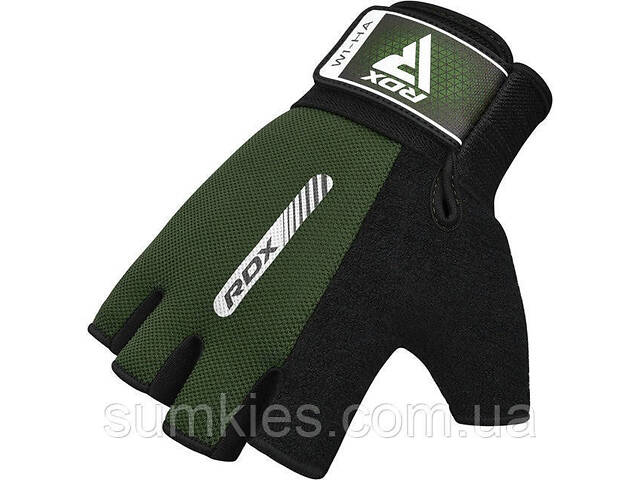 Рукавички для фітнесу RDX W1 Half Army Green M - Фото 4